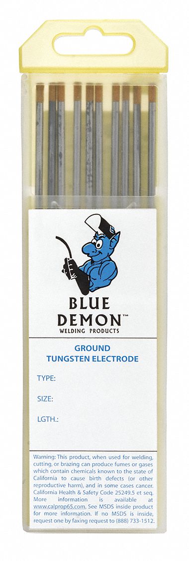 BLUE DEMON TE15L11610T - Lanthanate Tungs Electrode 1/16x7 PK10