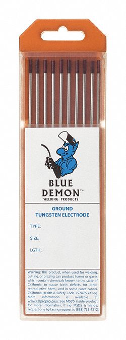 BLUE DEMON TE3Z11610T - Zirc Tungsten Electrode 1/16x7 PK10