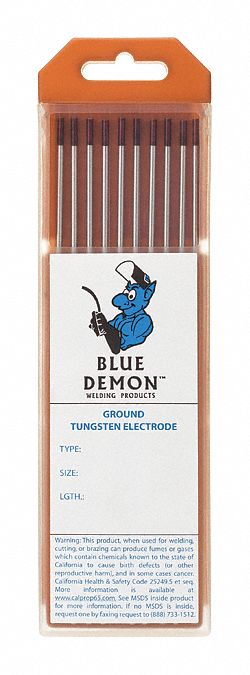 BLUE DEMON TE3Z33210T - Zirc Tungsten Electrode 3/32x7 PK10